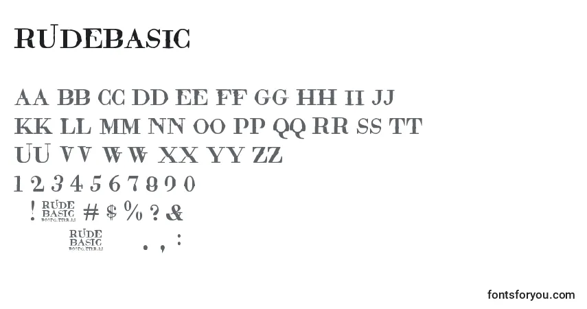 Czcionka RudeBasic – alfabet, cyfry, specjalne znaki