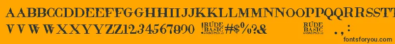 RudeBasic Font – Black Fonts on Orange Background