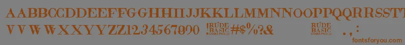 Czcionka RudeBasic – brązowe czcionki na szarym tle