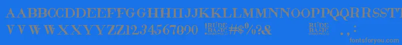 Fonte RudeBasic – fontes cinzas em um fundo azul