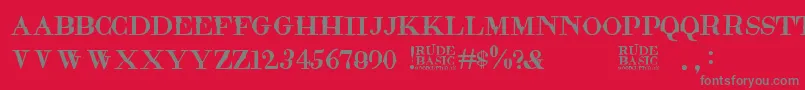 fuente RudeBasic – Fuentes Grises Sobre Fondo Rojo