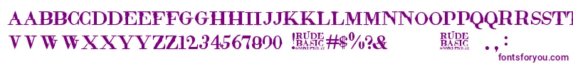 Czcionka RudeBasic – fioletowe czcionki