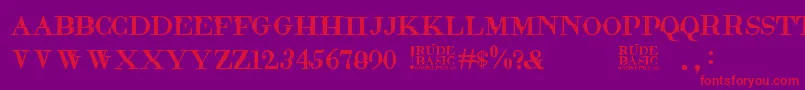 RudeBasic Font – Red Fonts on Purple Background