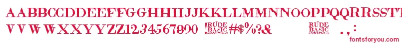 fuente RudeBasic – Fuentes Rojas Sobre Fondo Blanco
