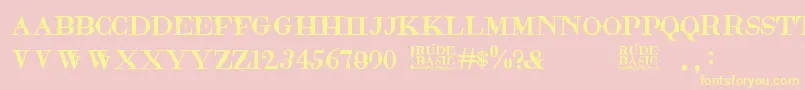 RudeBasic Font – Yellow Fonts on Pink Background