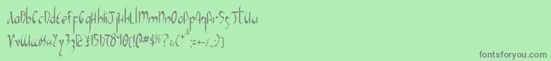 XaphanIiCondensed Font – Gray Fonts on Green Background