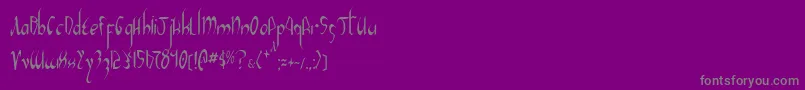 XaphanIiCondensed Font – Gray Fonts on Purple Background