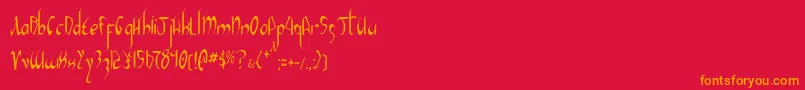 XaphanIiCondensed Font – Orange Fonts on Red Background