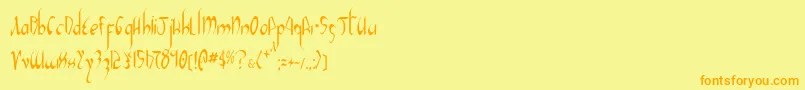 XaphanIiCondensed Font – Orange Fonts on Yellow Background