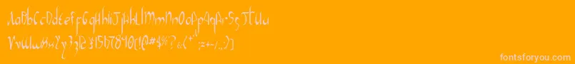 XaphanIiCondensed-Schriftart – Rosa Schriften auf orangefarbenem Hintergrund