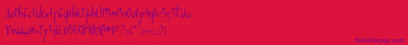 XaphanIiCondensed Font – Purple Fonts on Red Background