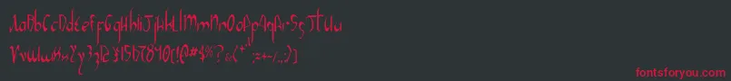 XaphanIiCondensed Font – Red Fonts on Black Background