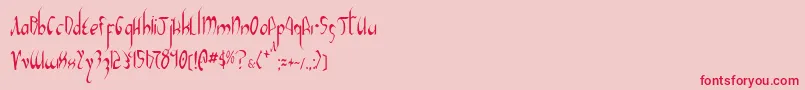 XaphanIiCondensed-Schriftart – Rote Schriften auf rosa Hintergrund