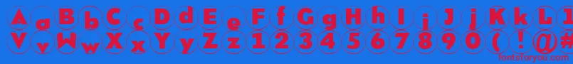 Brixrm Font – Red Fonts on Blue Background