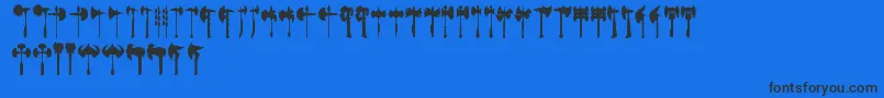 AxeForWarrior-Schriftart – Schwarze Schriften auf blauem Hintergrund