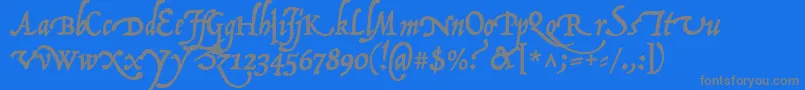 P22OperinaCorsivo Font – Gray Fonts on Blue Background