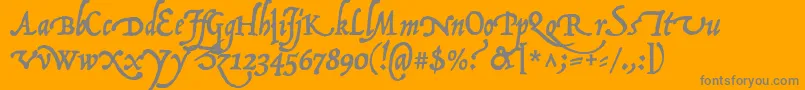 P22OperinaCorsivo-Schriftart – Graue Schriften auf orangefarbenem Hintergrund