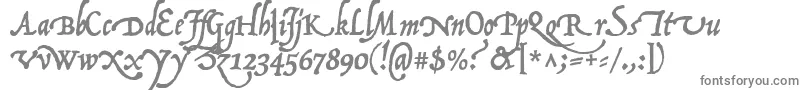 P22OperinaCorsivo-fontti – harmaat kirjasimet valkoisella taustalla