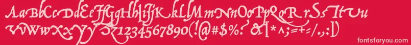 P22OperinaCorsivo Font – Pink Fonts on Red Background