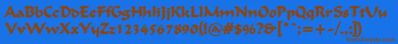 Шрифт FlatBrushBold – коричневые шрифты на синем фоне