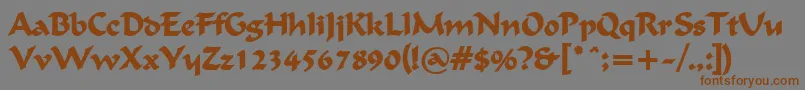 FlatBrushBold Font – Brown Fonts on Gray Background