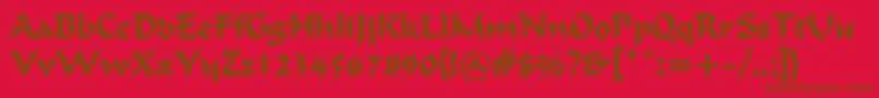 FlatBrushBold Font – Brown Fonts on Red Background