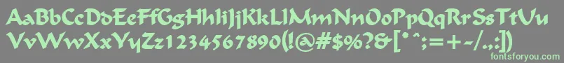 FlatBrushBold Font – Green Fonts on Gray Background