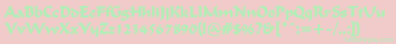FlatBrushBold Font – Green Fonts on Pink Background