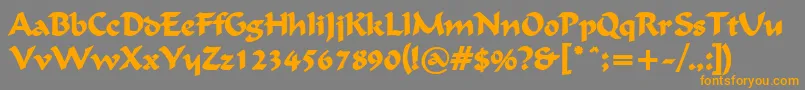 FlatBrushBold Font – Orange Fonts on Gray Background