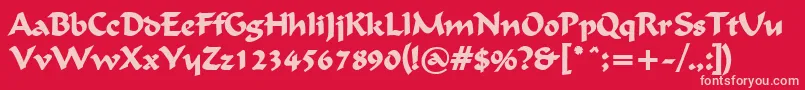 FlatBrushBold Font – Pink Fonts on Red Background