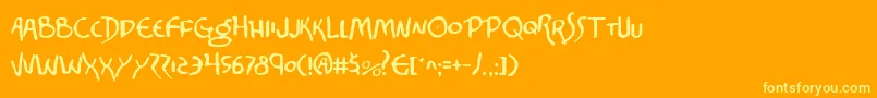 fuente Corv2 – Fuentes Amarillas Sobre Fondo Naranja