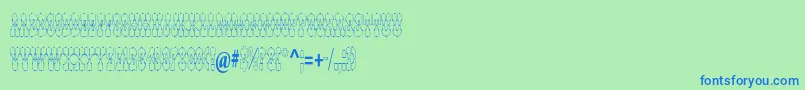 PepperwoodstdOutline Font – Blue Fonts on Green Background