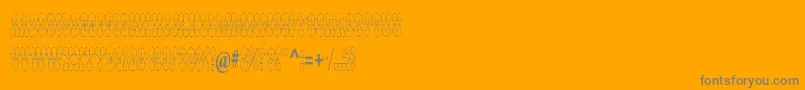 PepperwoodstdOutline-Schriftart – Graue Schriften auf orangefarbenem Hintergrund