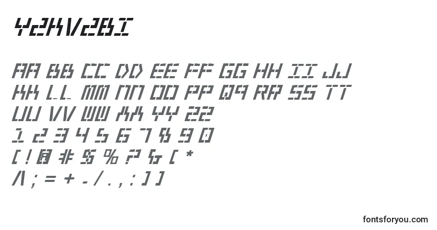 Schriftart Y2kv2bi – Alphabet, Zahlen, spezielle Symbole