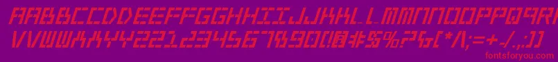 Y2kv2bi-fontti – punaiset fontit violetilla taustalla