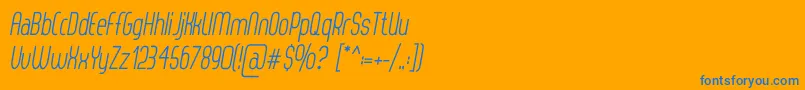 ThorupSansItalic Font – Blue Fonts on Orange Background