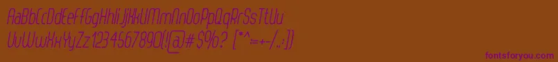 ThorupSansItalic Font – Purple Fonts on Brown Background