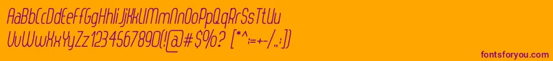 ThorupSansItalic Font – Purple Fonts on Orange Background