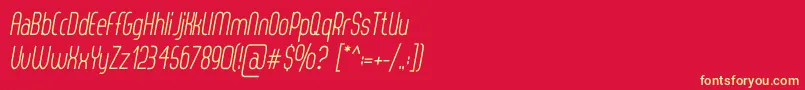 ThorupSansItalic Font – Yellow Fonts on Red Background