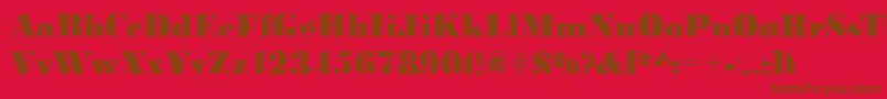 BodoniskylineRegular-Schriftart – Braune Schriften auf rotem Hintergrund