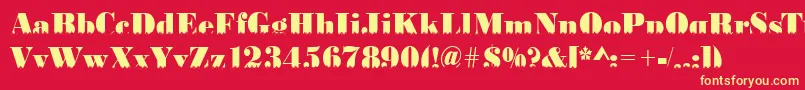 BodoniskylineRegular Font – Yellow Fonts on Red Background