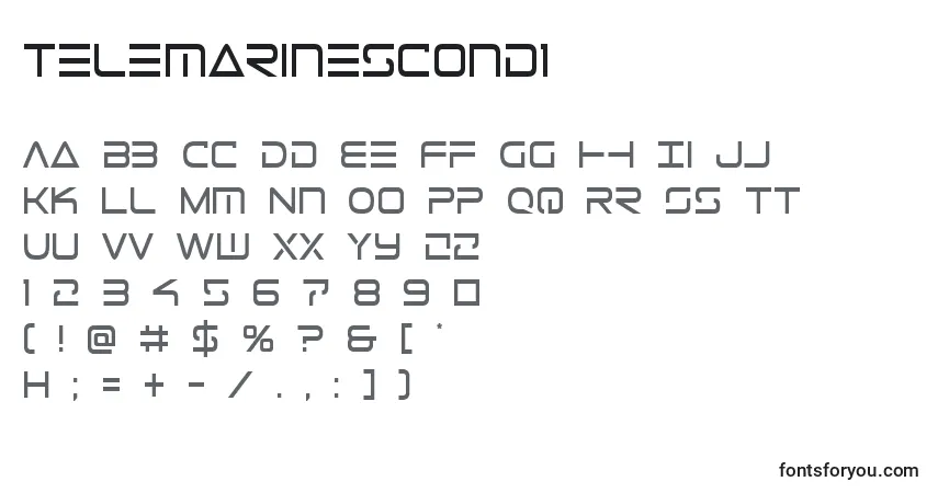 A fonte Telemarinescond1 – alfabeto, números, caracteres especiais