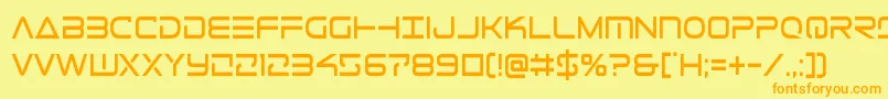 フォントTelemarinescond1 – オレンジの文字が黄色の背景にあります。