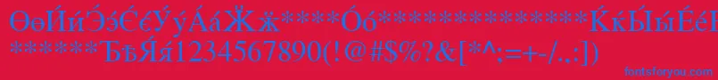 Cysr Font – Blue Fonts on Red Background