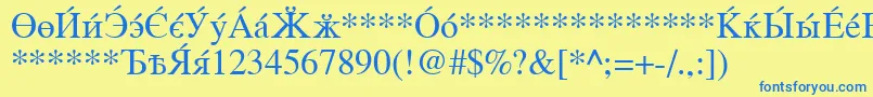 Cysr Font – Blue Fonts on Yellow Background