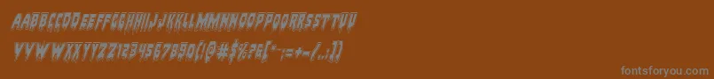 フォントBloodlustacadital – 茶色の背景に灰色の文字