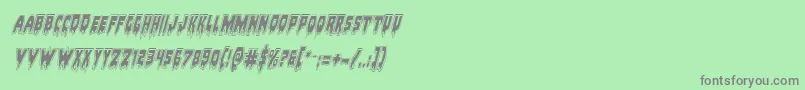 Bloodlustacadital Font – Gray Fonts on Green Background