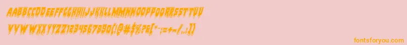 Bloodlustacadital-Schriftart – Orangefarbene Schriften auf rosa Hintergrund