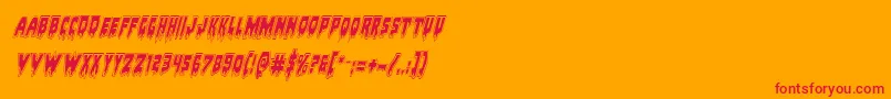 フォントBloodlustacadital – オレンジの背景に赤い文字
