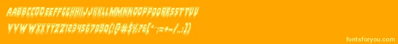 Bloodlustacadital Font – Yellow Fonts on Orange Background
